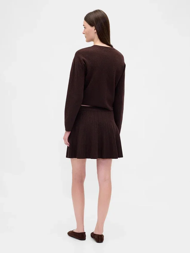 Plissierter Mini-Pullover-Rock