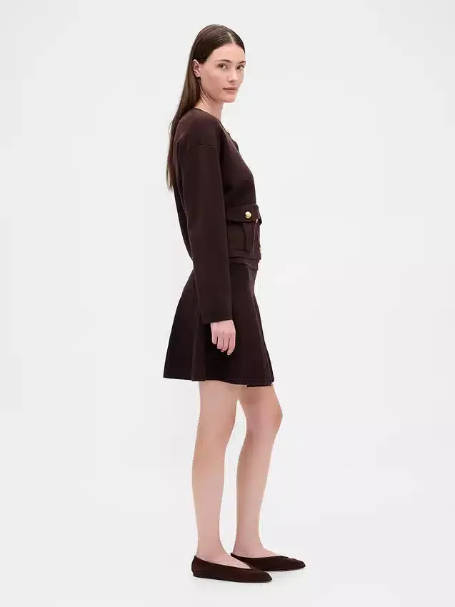 Plissierter Mini-Pullover-Rock