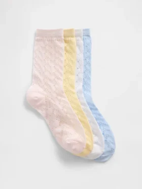 Pointelle-Crew-Socken für Kinder (4er-Pack)