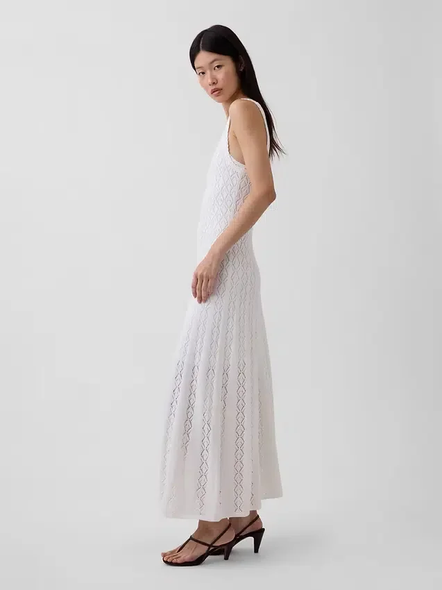 Pointelle-Maxikleid
