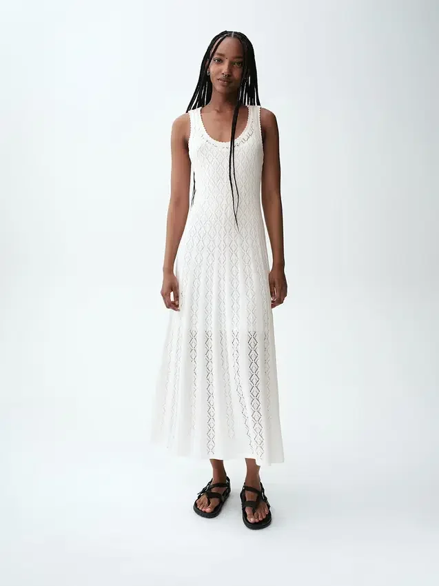 Pointelle-Maxikleid