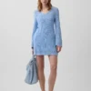 Pointelle-Mini-Pullover-Kleid