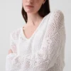 Pointelle-Mini-Pullover-Kleid
