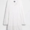 Pointelle-Mini-Pullover-Kleid