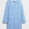 Pointelle-Mini-Pullover-Kleid