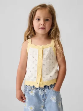 Pointelle-Pullover-Tanktop mit Farbblöcken für Baby & Kleinkind