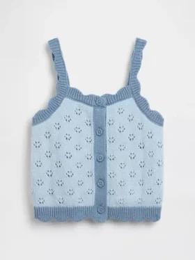 Pointelle-Pullover-Tanktop mit Farbblöcken für Baby & Kleinkind