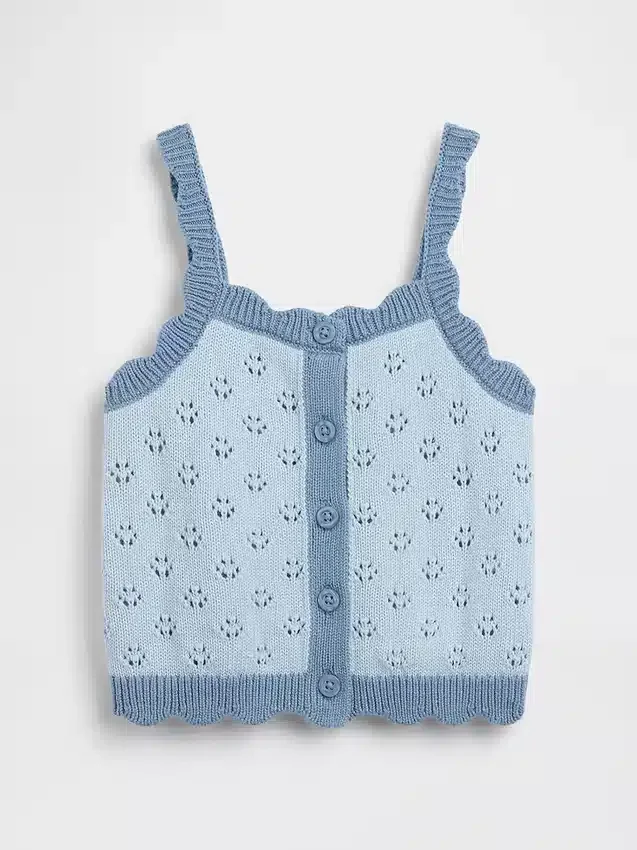 Pointelle-Pullover-Tanktop mit Farbblöcken für Baby & Kleinkind