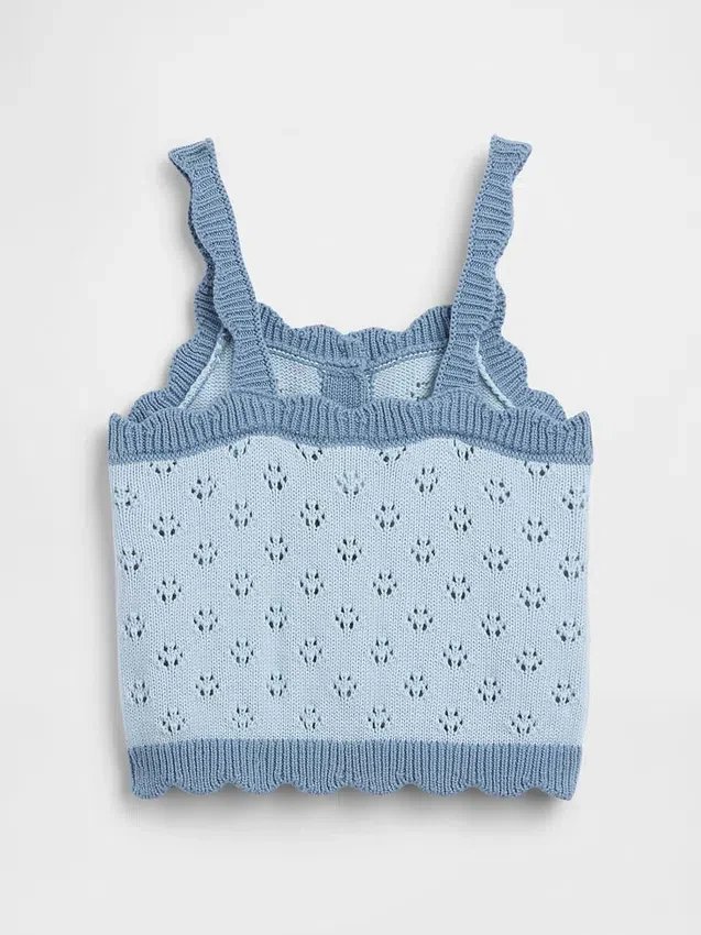 Pointelle-Pullover-Tanktop mit Farbblöcken für Baby & Kleinkind