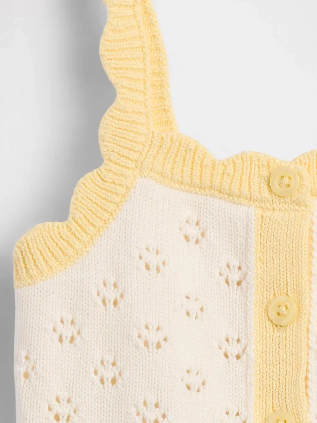 Pointelle-Pullover-Tanktop mit Farbblöcken für Baby & Kleinkind