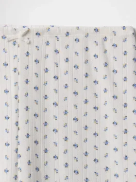 Pointelle-Pyjama-Hose in verkürzter Länge