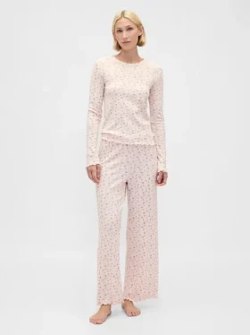Pointelle-Pyjama-Oberteil