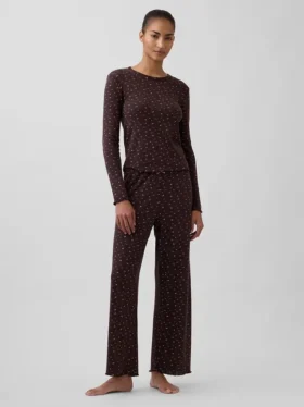 Pointelle-Pyjama-Oberteil