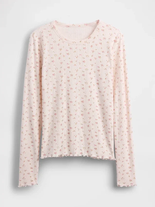 Pointelle-Pyjama-Oberteil