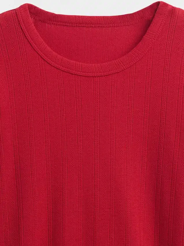 Pointelle-Pyjama-Oberteil