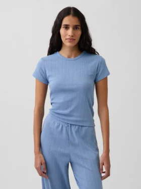 Pointelle-Pyjama-T-Shirt