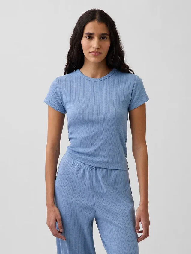 Pointelle-Pyjama-T-Shirt