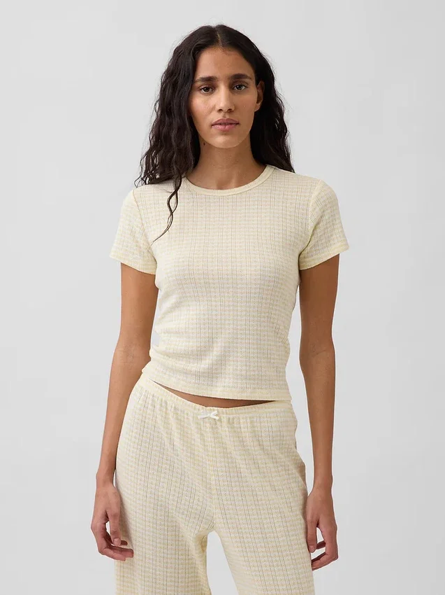 Pointelle-Pyjama-T-Shirt