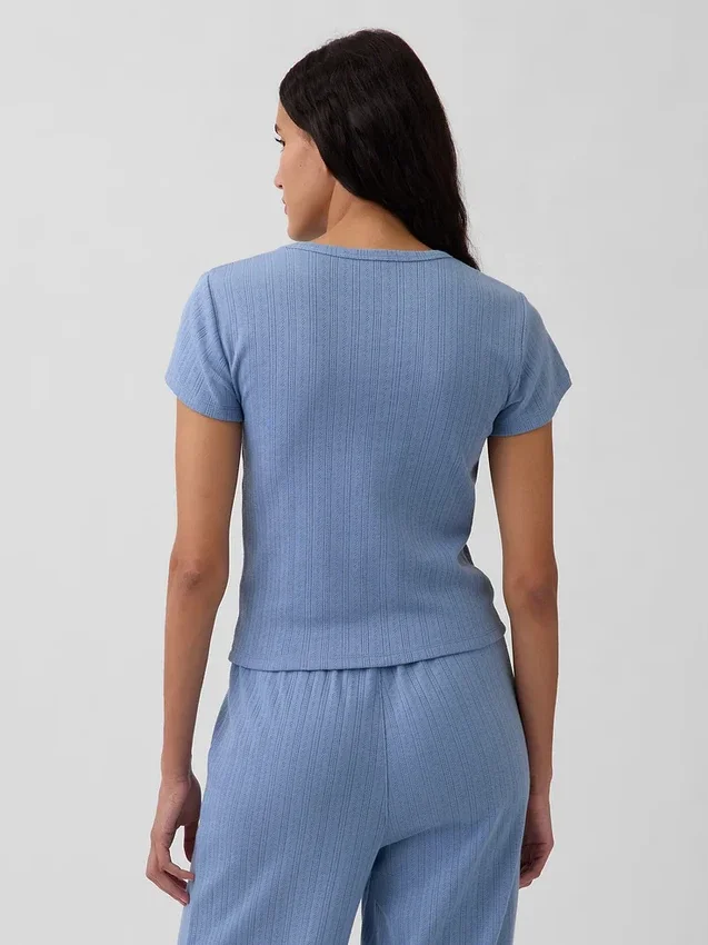 Pointelle-Pyjama-T-Shirt