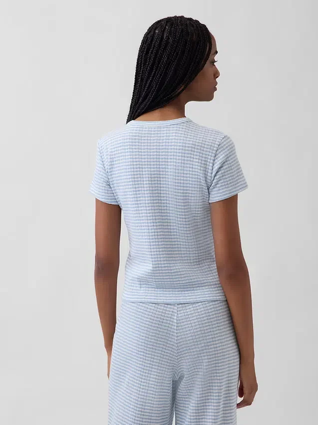 Pointelle-Pyjama-T-Shirt