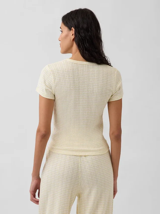 Pointelle-Pyjama-T-Shirt