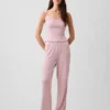 Pointelle-Pyjama-Trägertop mit gewelltem Saum