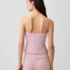 Pointelle-Pyjama-Trägertop mit gewelltem Saum