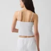 Pointelle-Pyjama-Trägertop mit gewelltem Saum