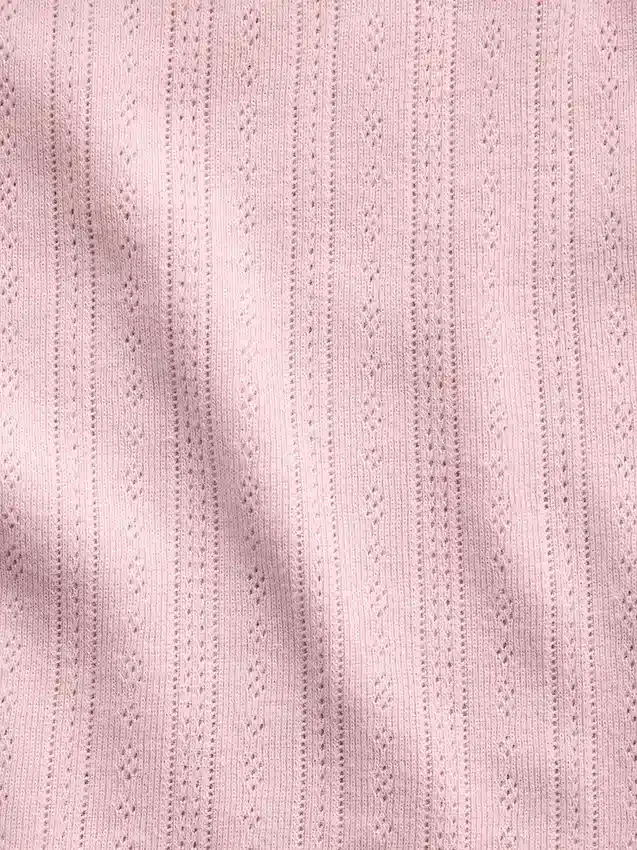 Pointelle-Pyjama-Trägertop mit gewelltem Saum