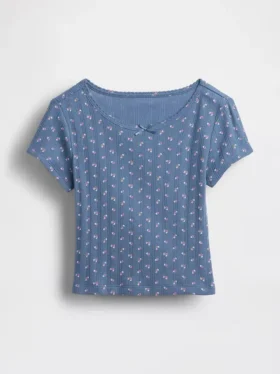 Pointelle-Ripp-T-Shirt für Baby & Kleinkind