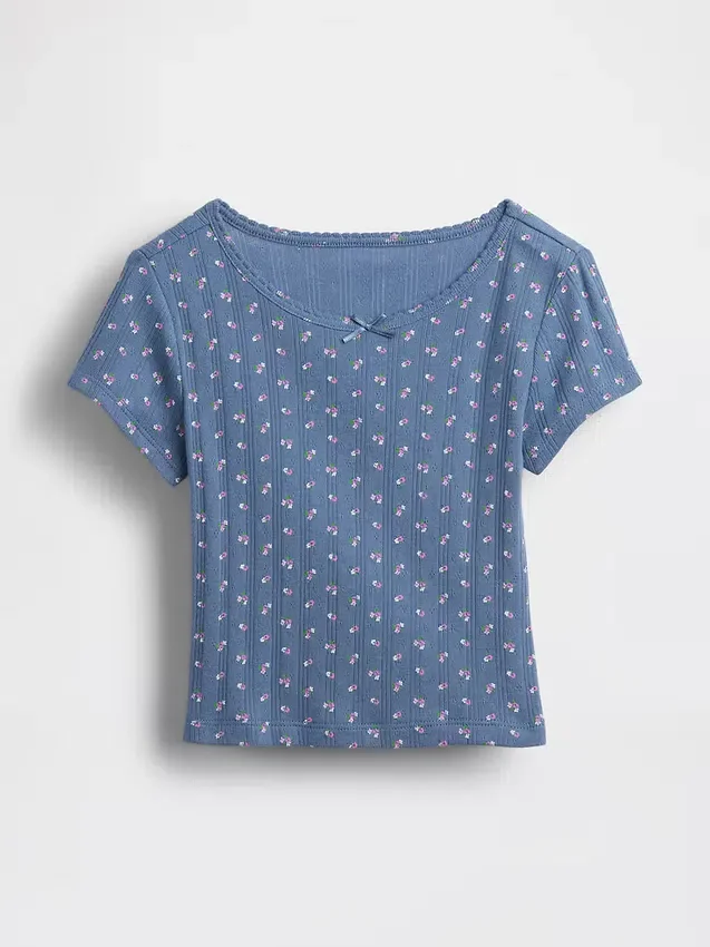 Pointelle-Ripp-T-Shirt für Baby & Kleinkind