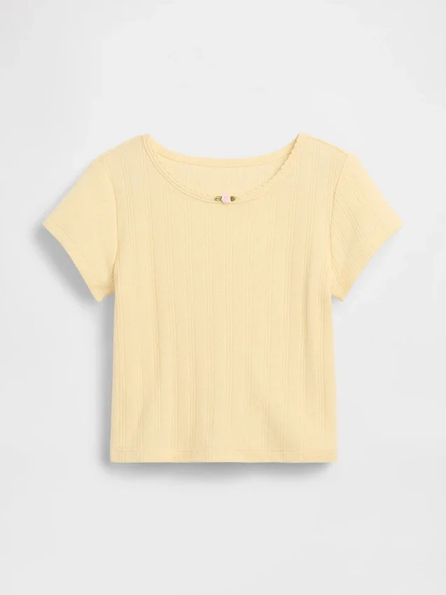 Pointelle-Ripp-T-Shirt für Baby & Kleinkind