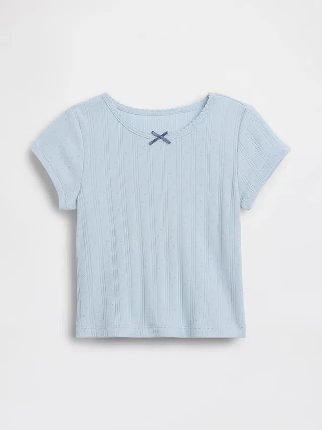 Pointelle-Ripp-T-Shirt für Baby & Kleinkind
