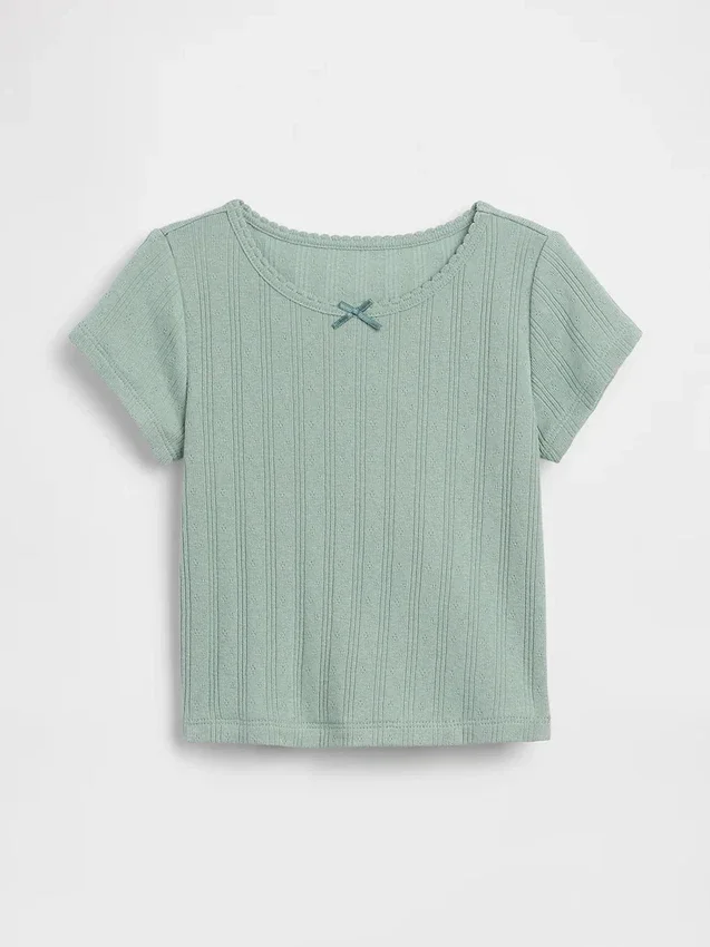 Pointelle-Ripp-T-Shirt für Baby & Kleinkind
