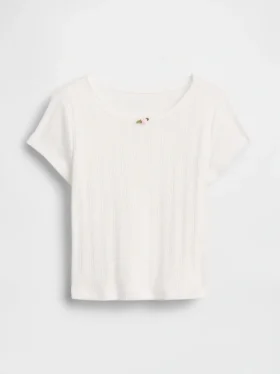 Pointelle-Ripp-T-Shirt für Baby & Kleinkind
