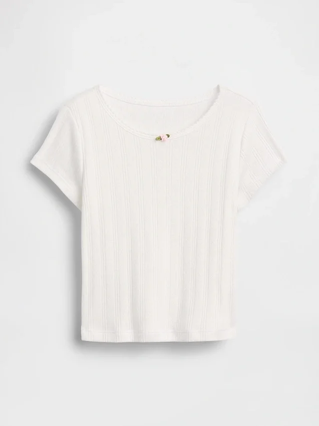 Pointelle-Ripp-T-Shirt für Baby & Kleinkind