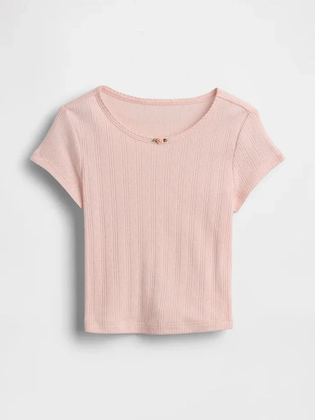 Pointelle-Ripp-T-Shirt für Baby & Kleinkind