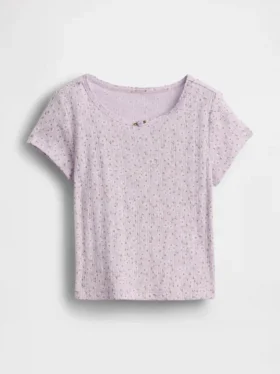 Pointelle-Ripp-T-Shirt für Baby & Kleinkind