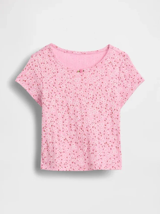 Pointelle-Ripp-T-Shirt für Baby & Kleinkind