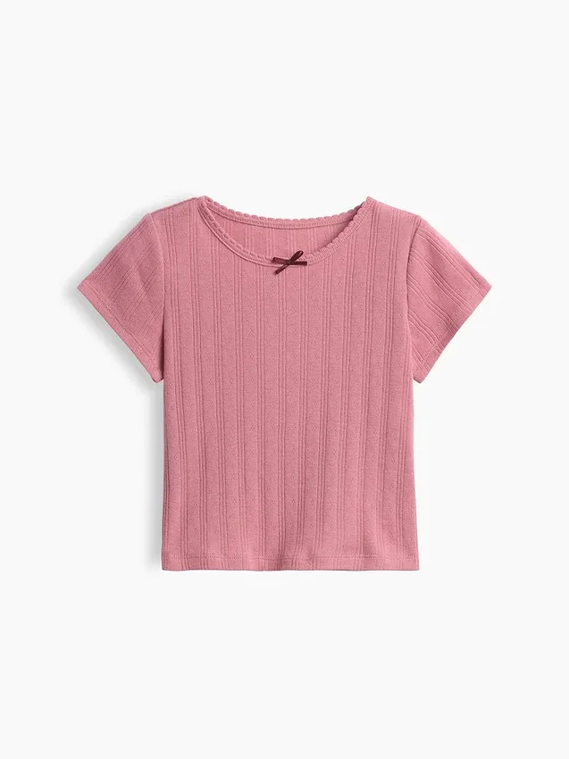 Pointelle-Ripp-T-Shirt für Baby & Kleinkind