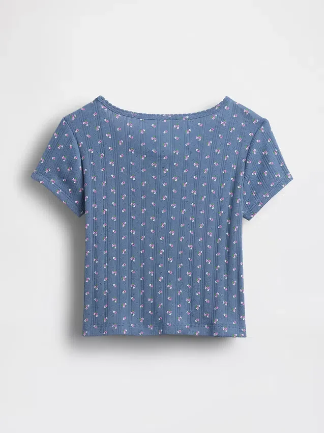Pointelle-Ripp-T-Shirt für Baby & Kleinkind