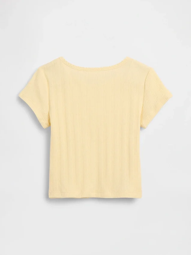 Pointelle-Ripp-T-Shirt für Baby & Kleinkind