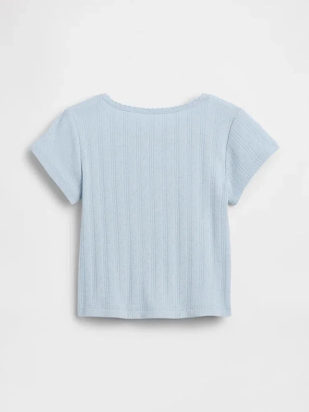 Pointelle-Ripp-T-Shirt für Baby & Kleinkind