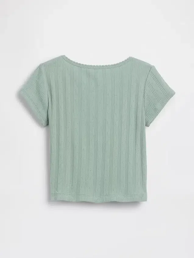 Pointelle-Ripp-T-Shirt für Baby & Kleinkind