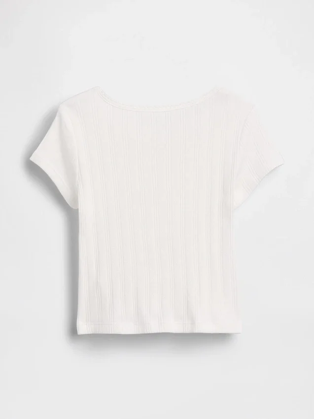 Pointelle-Ripp-T-Shirt für Baby & Kleinkind