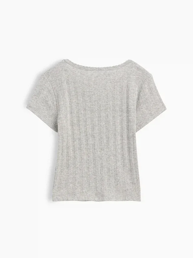 Pointelle-Ripp-T-Shirt für Baby & Kleinkind