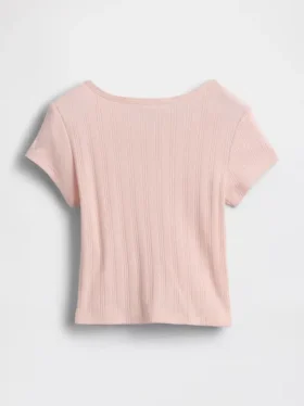 Pointelle-Ripp-T-Shirt für Baby & Kleinkind