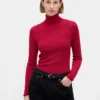 Pointelle-Rollkragen-Pullover