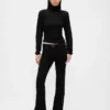 Pointelle-Rollkragen-Pullover