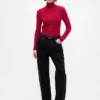 Pointelle-Rollkragen-Pullover